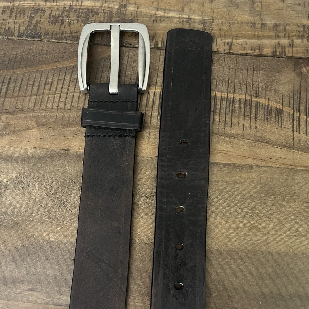 J Campbell Italian Leather Belt Size‎ 40 Mens Western Style Square Buckle - Picture 6 of 7